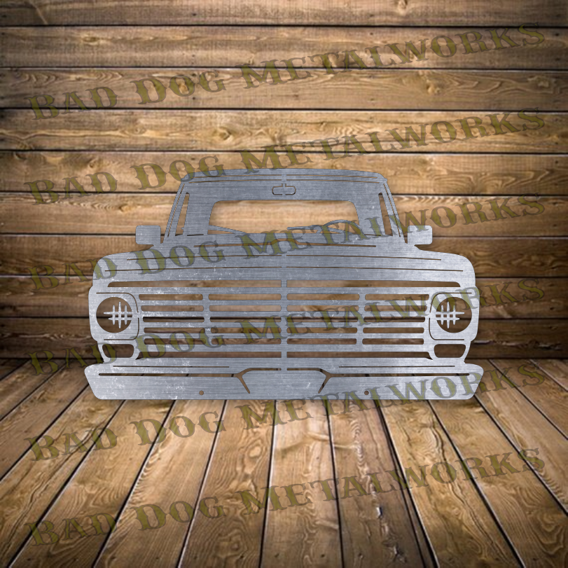 1967 Ford Truck Front View - Dxf and Svg