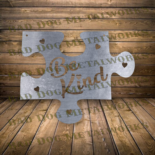 Be Kind Puzzle Piece - Dxf and Svg