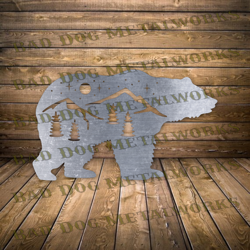 Bear Mountain Scene - Dxf and Svg
