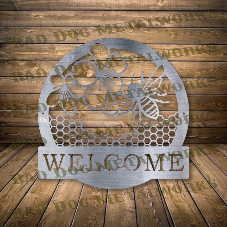 Bee Welcome  - Dxf and Svg