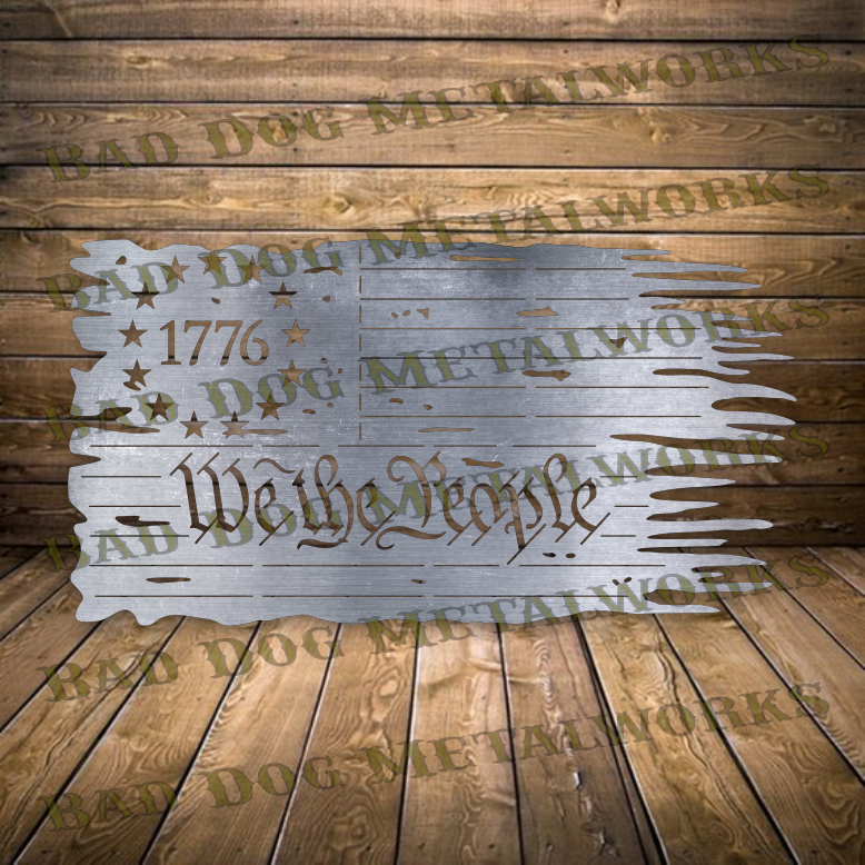 Betsy Ross We The People Tattered Flag - Dxf and Svg