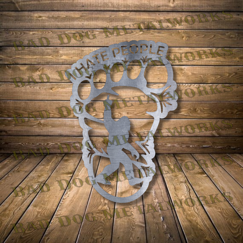 I Hate People Bigfoot Print - Dxf and Svg