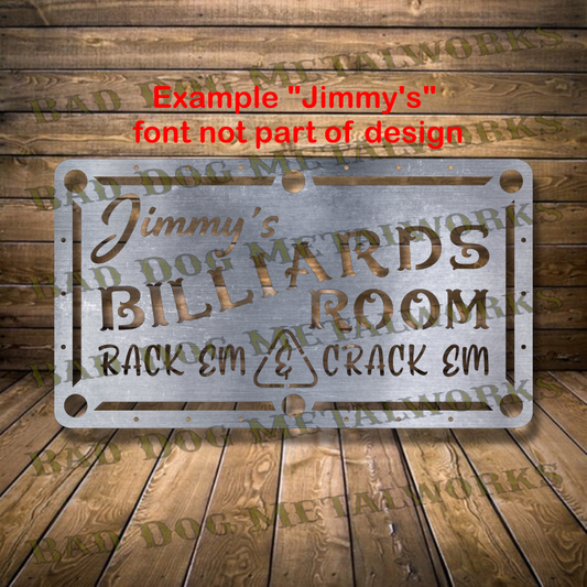 Billiards Room Rack 'Em & Crack 'Em - Dxf and Svg