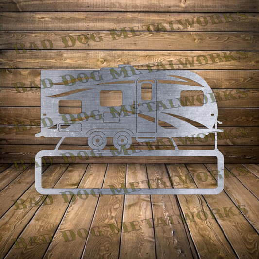 Camper Nameplate Monogram - Dxf and Svg