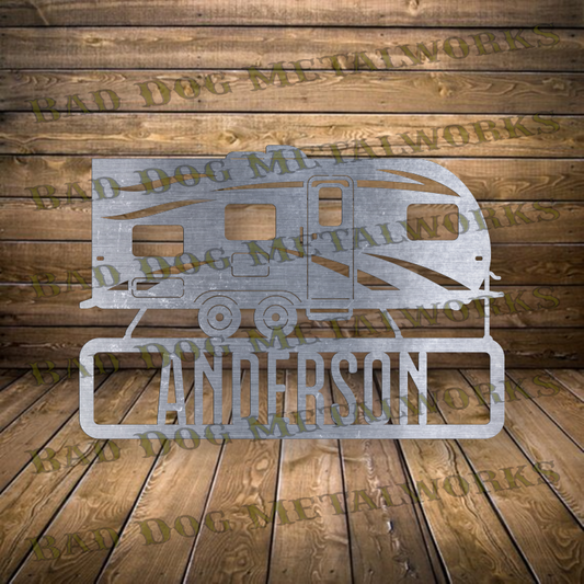 Camper Nameplate Monogram - Dxf and Svg