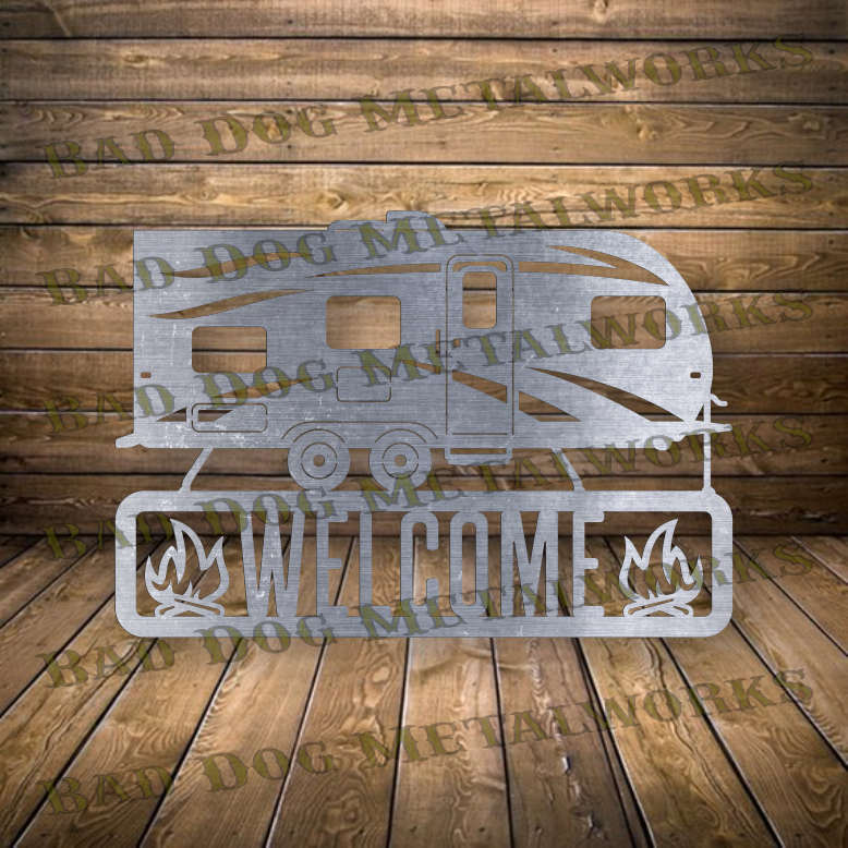 Dxf Files Rv Canister Camper Welcome - Dxf and Svg – Bad Dog Metalworks