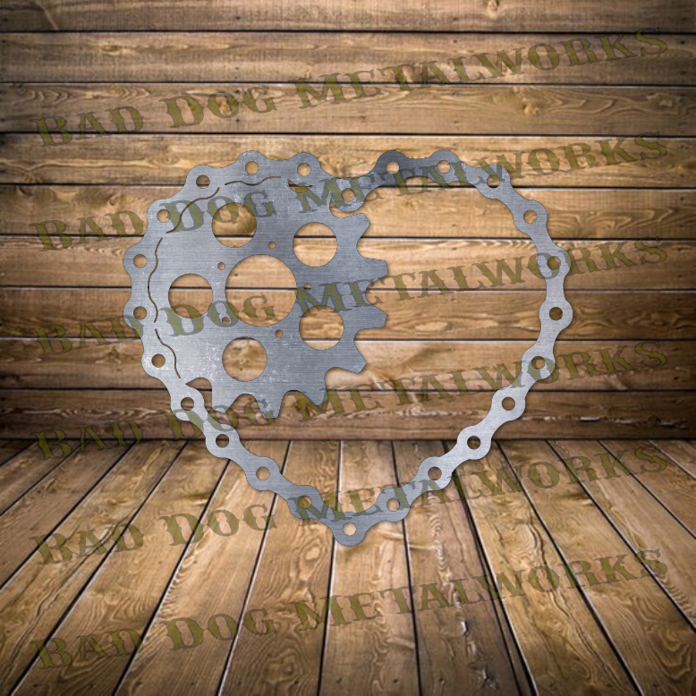 Chain Heart Gear - Dxf and Svg