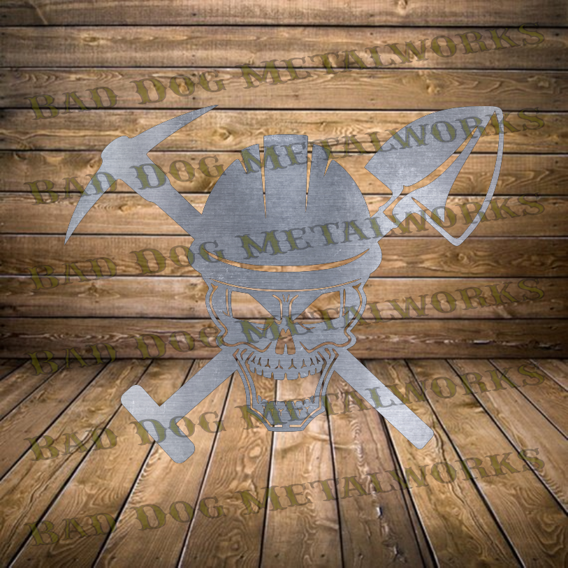 Coal Miner Skull - Dxf and Svg