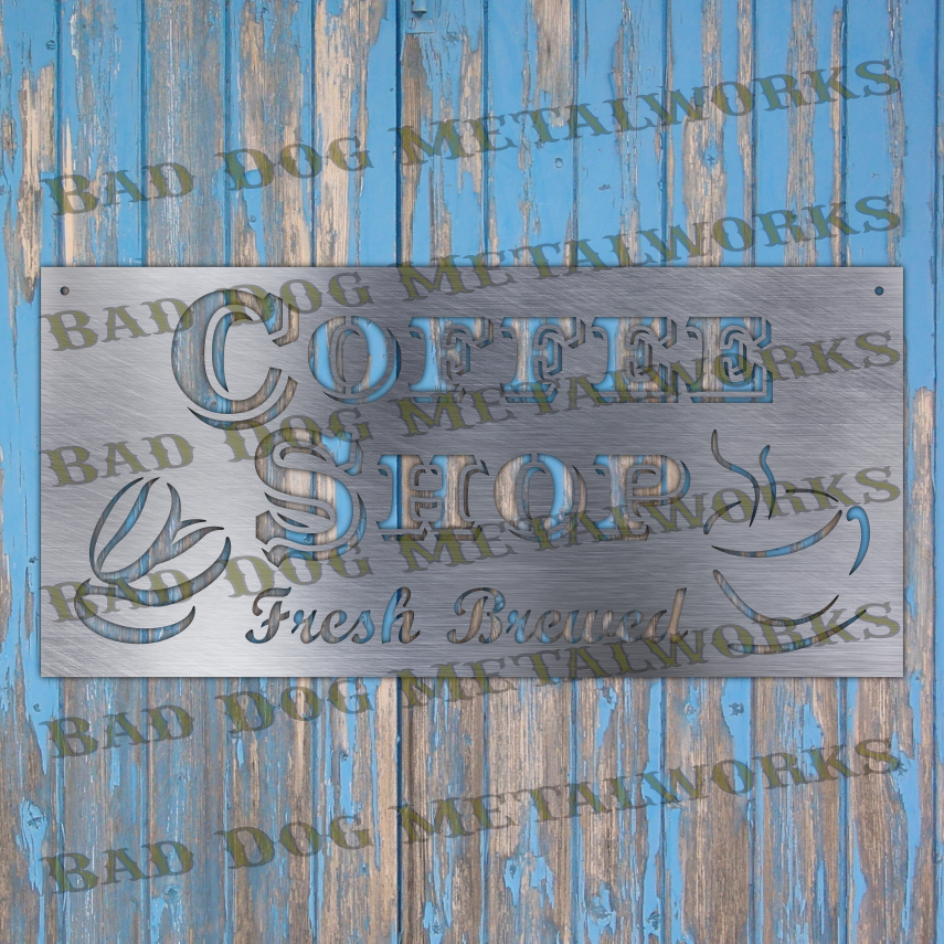 Coffee Shop Fresh Brewed - Dxf and Svg