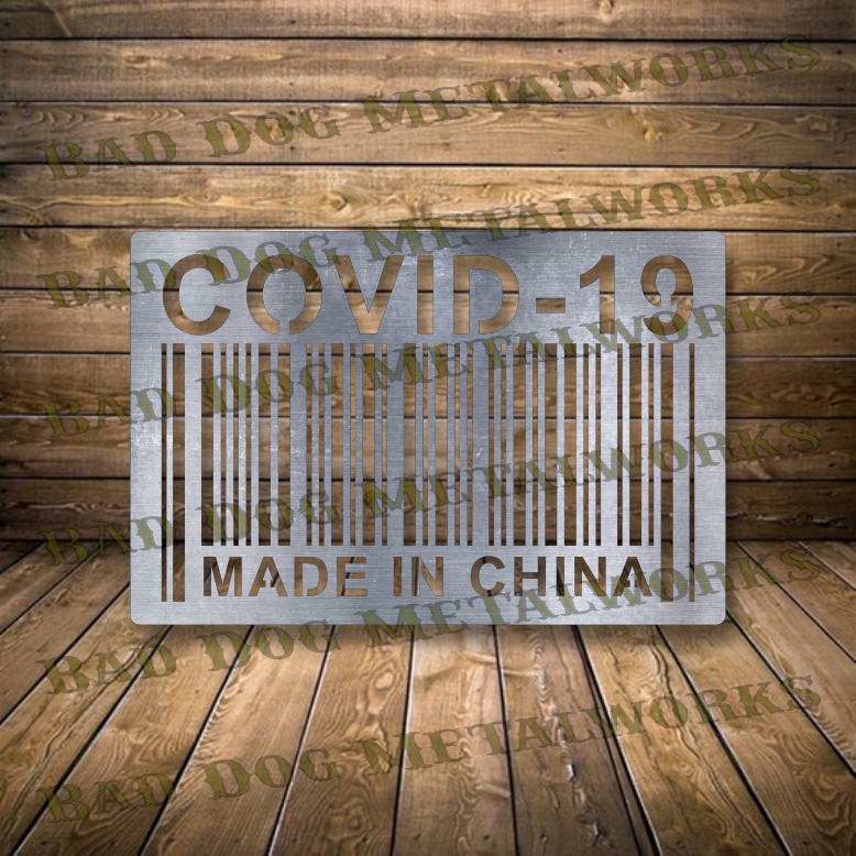 COVID 19 Made in China Barcode - Dxf and Svg