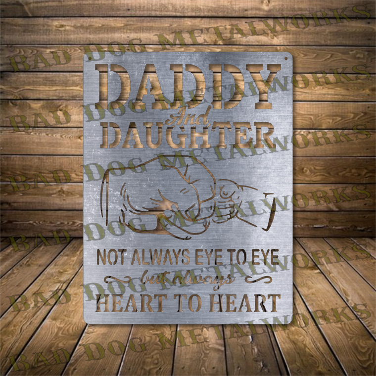 Daddy and Daughter Not Always Eye to Eye, But Always Heart to Heart- Dxf and Svg