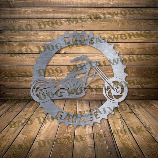 Dad's Garage Chopper Monogram - Dxf and Svg