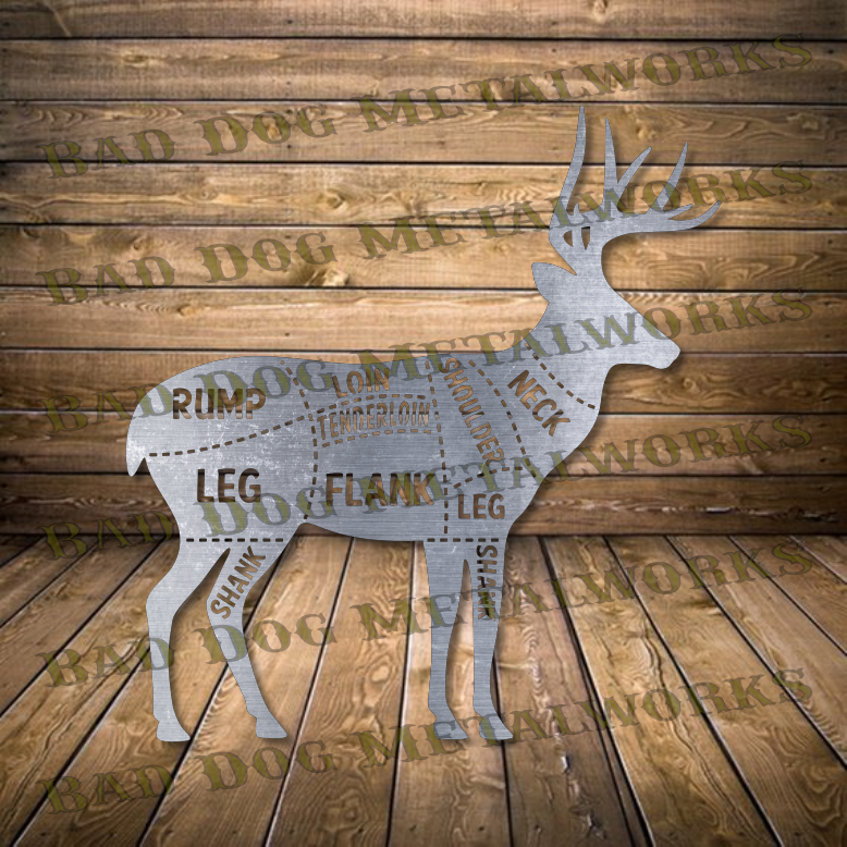 Deer Cuts Butcher's Diagram - DXF and SVG File