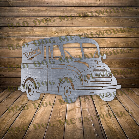 Vintage Milk Truck - Dxf and Svg