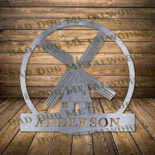 Dutch Windmill Monogram - Dxf and Svg