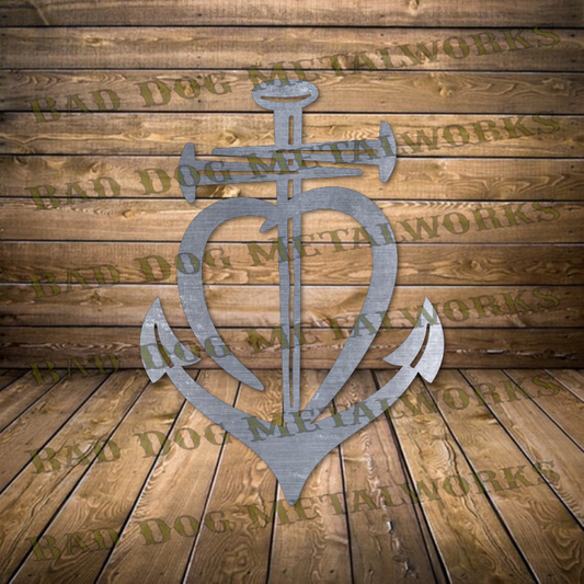 Faith, Love, Hope Anchor - Dxf and Svg