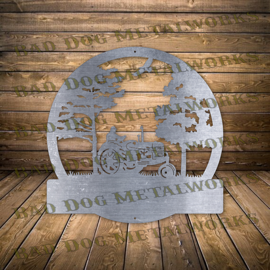 Farm Tractor Monogram - Dxf and Svg