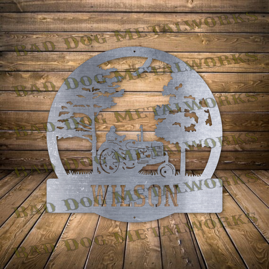 Farm Tractor Monogram - Dxf and Svg