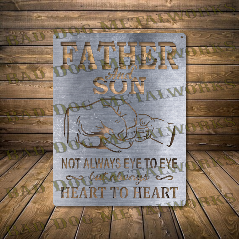 Father and Son Not Always Eye to Eye, But Always Heart to Heart - Dxf and Svg