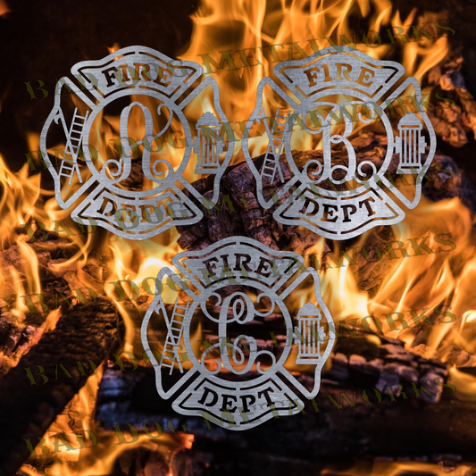 Fireman's Maltese Cross Monogram Set - Dxf and Svg