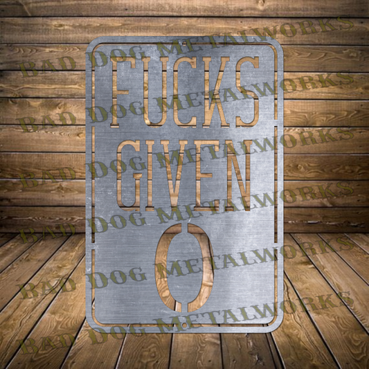 Zero Fucks Given - Dxf and Svg