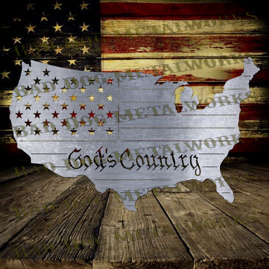 God's Country USA Outline - Dxf and Svg