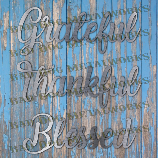 Grateful, Thankful, Blessed Script - Dxf and Svg