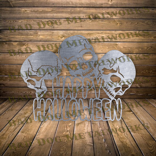 Happy Halloween Skulls - Dxf and Svg