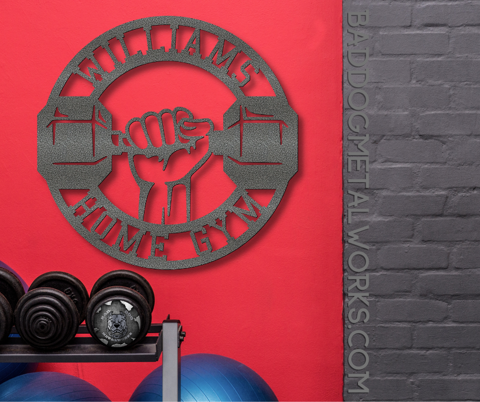 Personalized Home Gym Dumbbell Monogram
