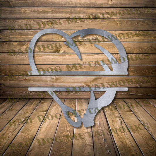 Fishing Hook and Antler Split Monogram - Dxf and Svg