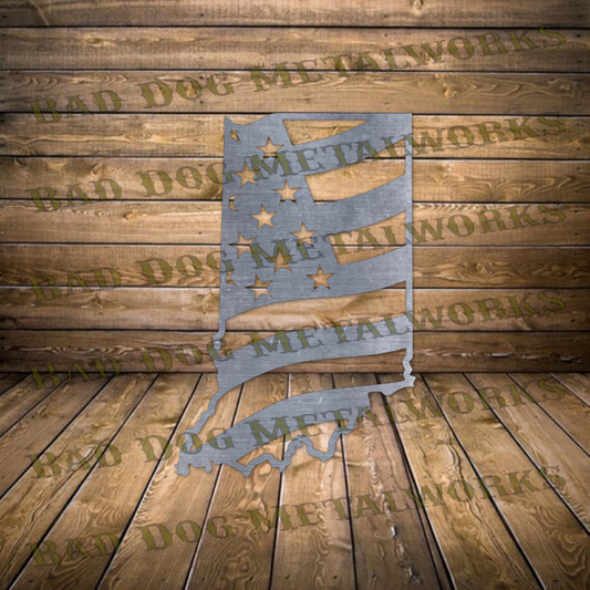 Indiana American Flag - Dxf and Svg