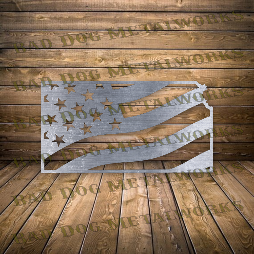 Kansas American Flag - Dxf and Svg – Bad Dog Metalworks