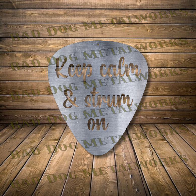 Keep Calm and Strum On Guitar Pick - Dxf and Svg