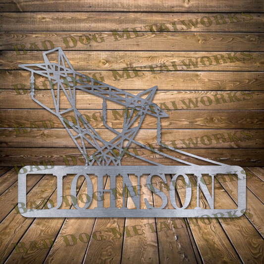 Lineman Side Transmission Tower Address Plaque - Dxf and Svg