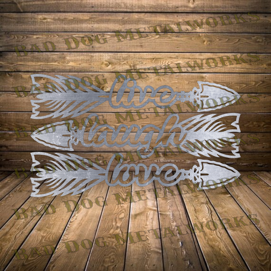 Live, Laugh, Love Arrowhead Arrows - Dxf and Svg