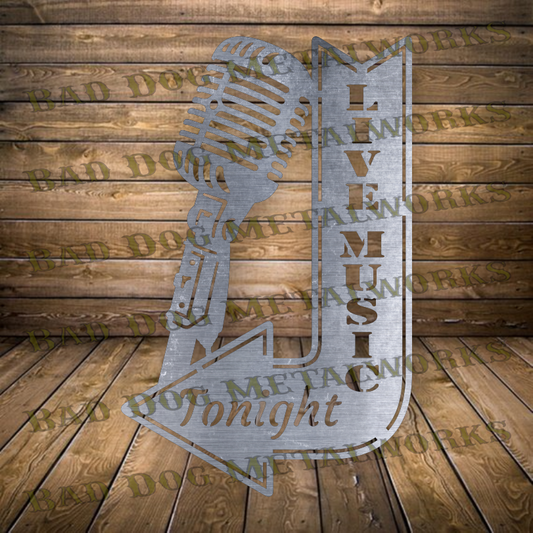 Live Music Tonight Microphone - Dxf and Svg