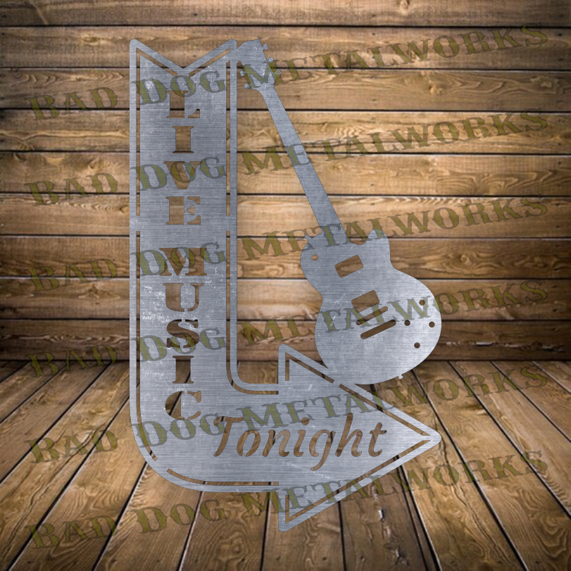 Live Music Tonight Guitar - Dxf and Svg