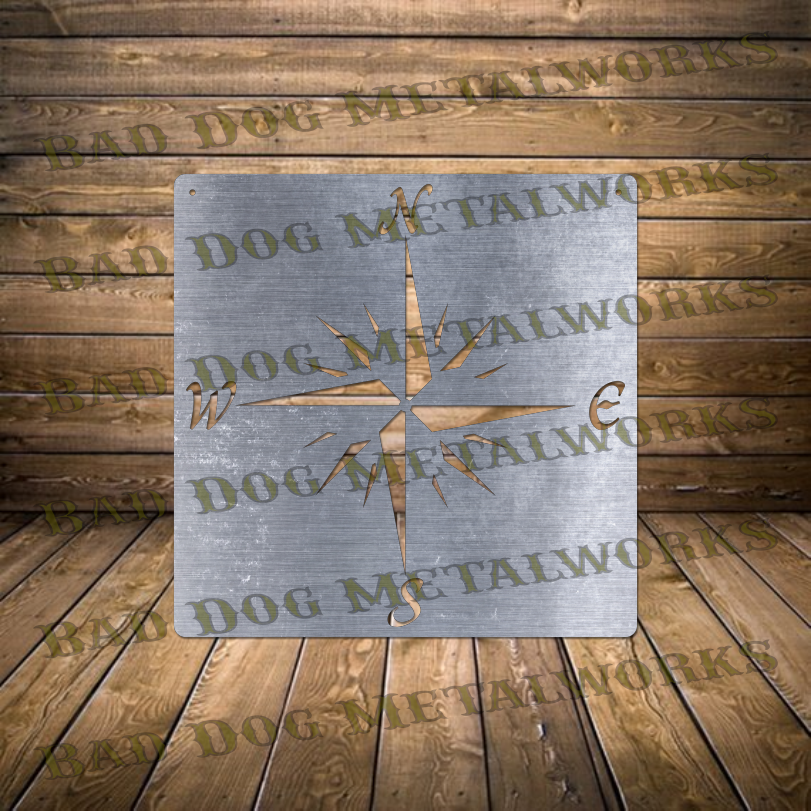 Nautical Compass Square - Dxf and Svg