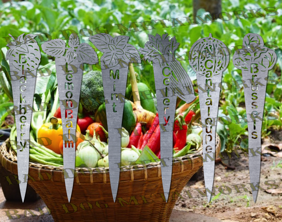 Vegetable Garden Stakes (Set 6) - Svg and Dxf