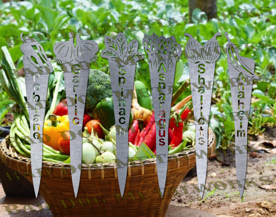 Vegetable Garden Stakes (Set 5) - Dxf and Svg
