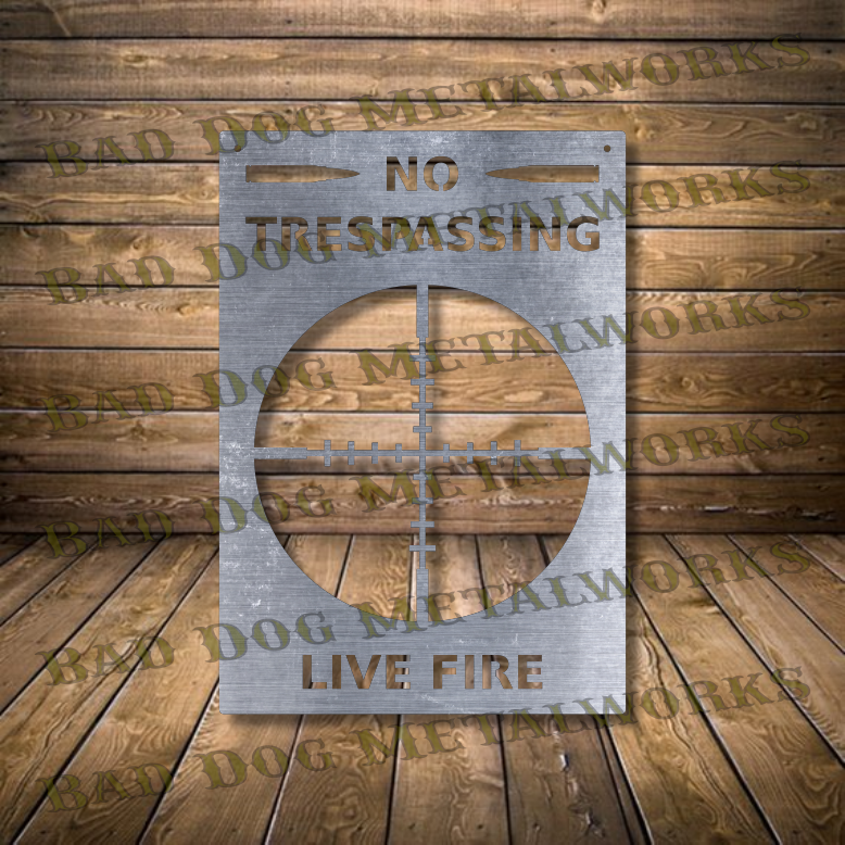 No Trespassing Live Fire Target - Dxf and Svg