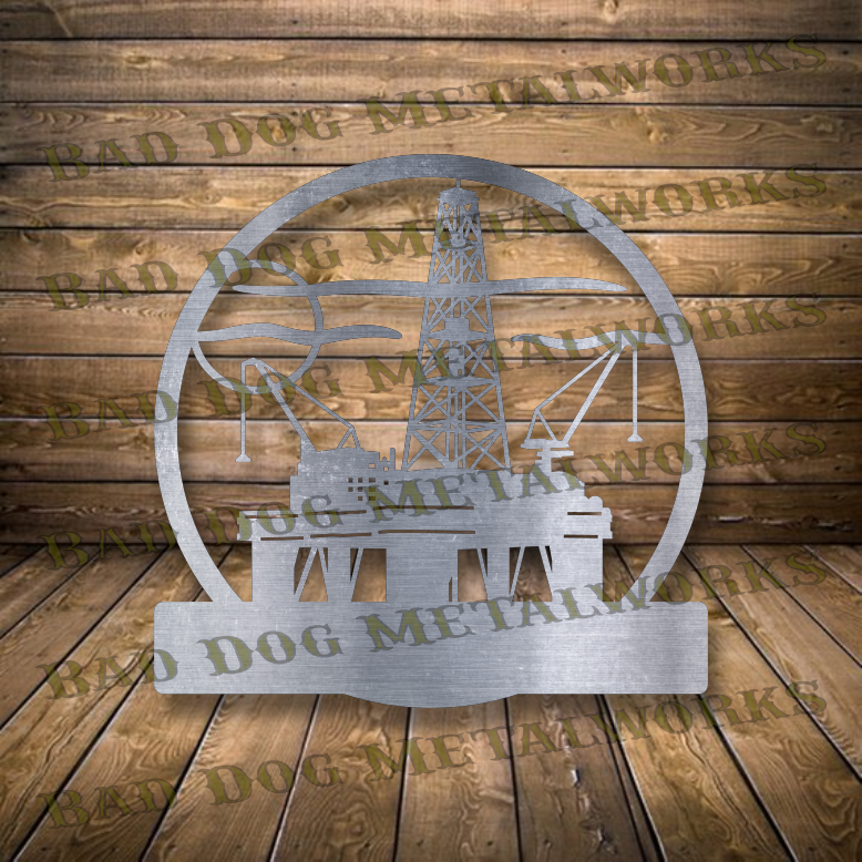 Oil Rig Monogram Offshore Oil Rig Monogram - Dxf and Svg – Bad Dog Metalworks