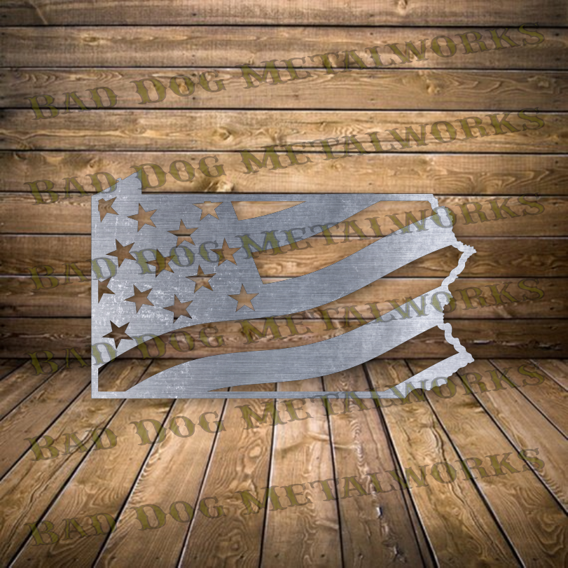 Pennsylvania American Flag - Dxf and Svg
