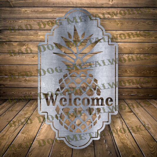 Pineapple Welcome - Dxf and Svg