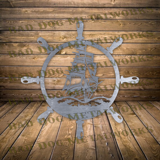 Pirate Ship Wheel - Dxf and Svg