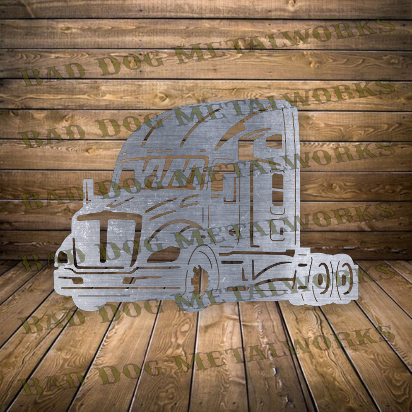 Semi-Tractor Side View - Dxf and Svg