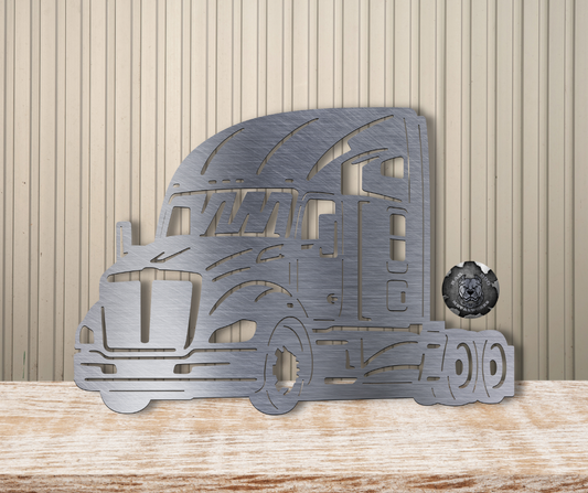 Semi-Tractor Metal Art