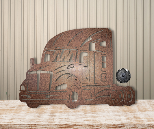 Semi-Tractor Metal Art