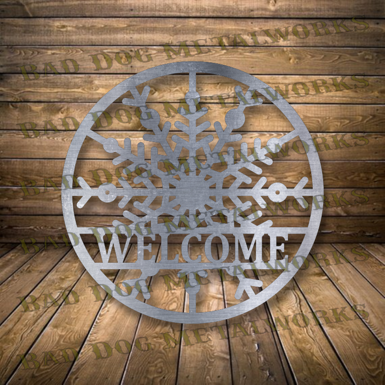 Snowflake Welcome - Dxf and Svg
