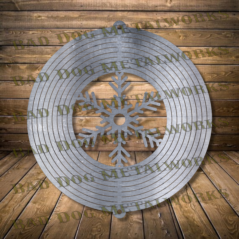 Snowflake Wind Spinner - Svg and Dxf